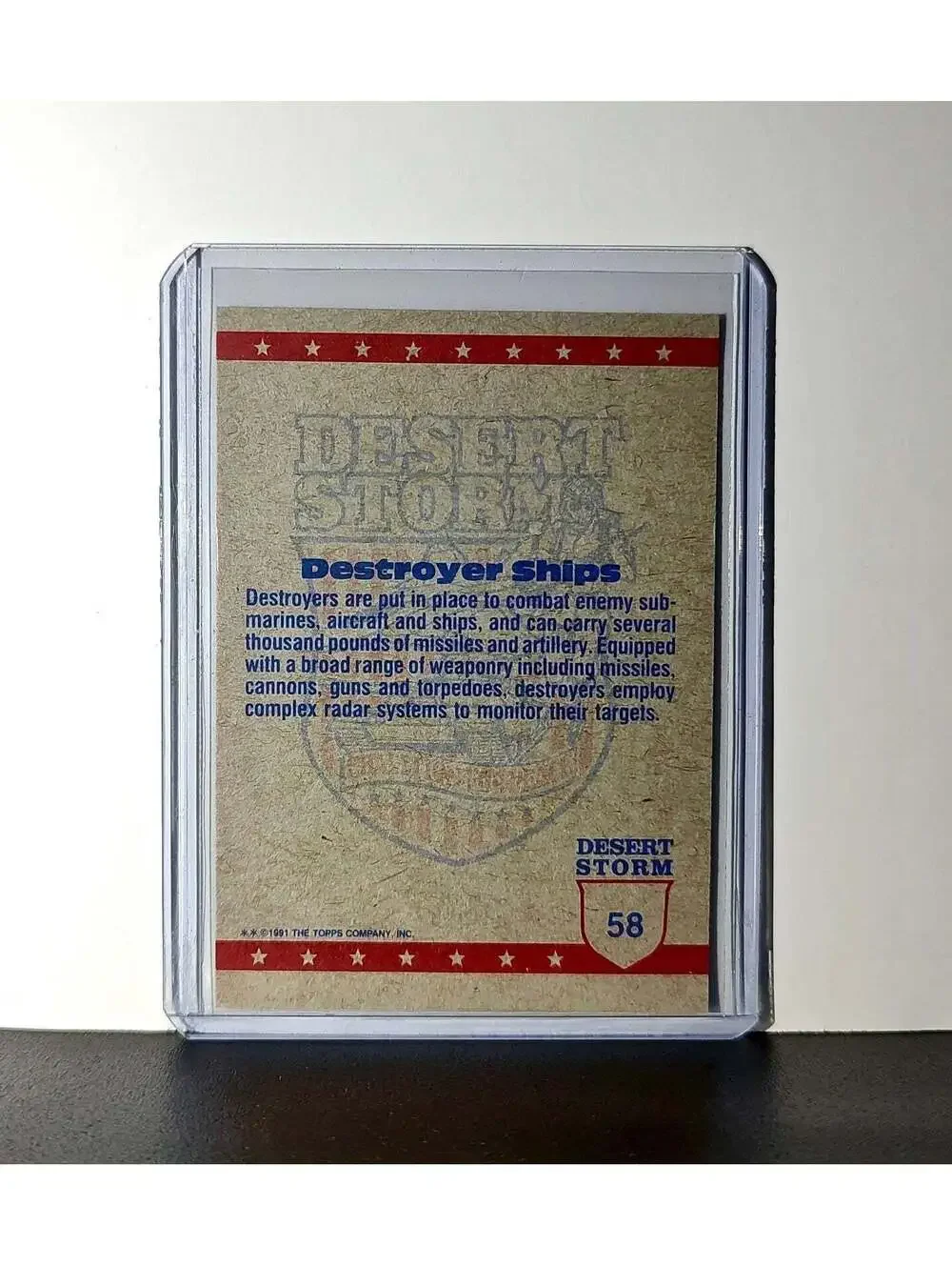 Destroyers 1991 Topps Desert Storm #58 Card